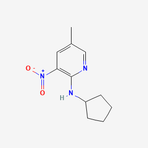 molecular formula C11H15N3O2 B1421247 2-Cyclopentylamino-5-methyl-3-nitropyridine CAS No. 1033202-29-7