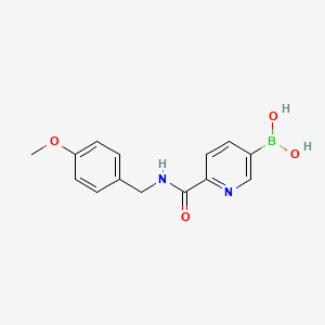 molecular formula C14H15BN2O4 B1421248 6-(4-Methoxybenzylcarbamoyl)pyridine-3-boronic acid CAS No. 1072946-22-5