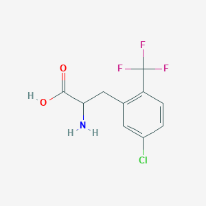 molecular formula C10H9ClF3NO2 B1421250 5-Chloro-2-(trifluoromethyl)-DL-phenylalanine CAS No. 1256482-62-8