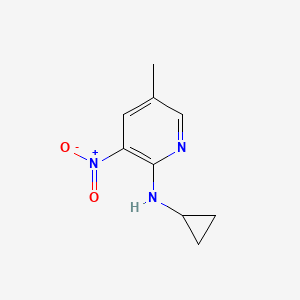 molecular formula C9H11N3O2 B1421256 2-Cyclopropylamino-5-methyl-3-nitropyridine CAS No. 1033202-65-1
