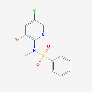 molecular formula C12H10BrClN2O2S B14212626 N-(3-Bromo-5-chloropyridin-2-yl)-N-methylbenzenesulfonamide CAS No. 823201-96-3