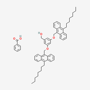 molecular formula C60H66O5 B14212634 Benzoic acid;[3,5-bis[(10-octylanthracen-9-yl)methoxy]phenyl]methanol CAS No. 823788-32-5