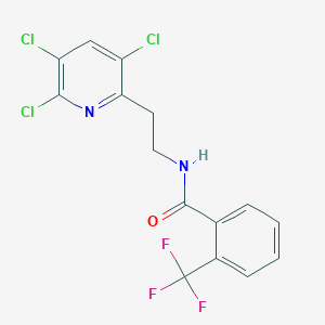 molecular formula C15H10Cl3F3N2O B14212649 N-[2-(3,5,6-Trichloropyridin-2-yl)ethyl]-2-(trifluoromethyl)benzamide CAS No. 830348-24-8