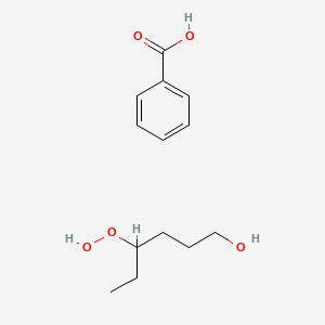 molecular formula C13H20O5 B14212659 Benzoic acid;4-hydroperoxyhexan-1-ol CAS No. 830345-26-1
