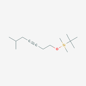 molecular formula C14H28OSi B14212682 tert-Butyl(dimethyl)[(6-methylhept-3-yn-1-yl)oxy]silane CAS No. 825622-16-0