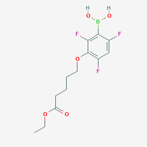 molecular formula C13H16BF3O5 B1421269 (3-((5-Ethoxy-5-oxopentyl)oxy)-2,4,6-trifluorophenyl)boronic acid CAS No. 1150114-31-0