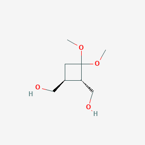 molecular formula C8H16O4 B142127 [(1S,2S)-2-(hydroxymethyl)-3,3-dimethoxycyclobutyl]methanol CAS No. 138736-92-2