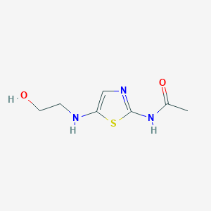 molecular formula C7H11N3O2S B14212710 N-{5-[(2-Hydroxyethyl)amino]-1,3-thiazol-2-yl}acetamide CAS No. 828920-58-7