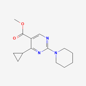 Methyl 4-cyclopropyl-2-(piperidin-1-YL)pyrimidine-5-carboxylate