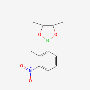 molecular formula C13H18BNO4 B1421280 4,4,5,5-Tetramethyl-2-(2-methyl-3-nitrophenyl)-1,3,2-dioxaborolane CAS No. 910235-64-2