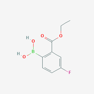 molecular formula C9H10BFO4 B1421283 (2-(Ethoxycarbonyl)-4-fluorophenyl)boronic acid CAS No. 1072951-40-6