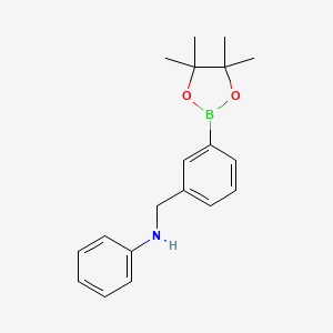 molecular formula C19H24BNO2 B1421284 N-(3-(4,4,5,5-Tetramethyl-1,3,2-dioxaborolan-2-yl)benzyl)aniline CAS No. 1073353-90-8