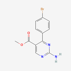 molecular formula C12H10BrN3O2 B1421287 Methyl 2-amino-4-(4-bromophenyl)pyrimidine-5-carboxylate CAS No. 1133115-66-8