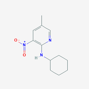 molecular formula C12H17N3O2 B1421288 2-Cyclohexylamino-5-methyl-3-nitropyridine CAS No. 1033202-68-4