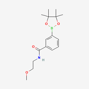 molecular formula C16H24BNO4 B1421289 N-(2-Methoxyethyl)-3-(4,4,5,5-tetramethyl-1,3,2-dioxaborolan-2-yl)benzamide CAS No. 1073353-64-6