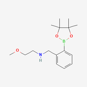 molecular formula C16H26BNO3 B1421291 2-Methoxy-N-(2-(4,4,5,5-tetramethyl-1,3,2-dioxaborolan-2-YL)benzyl)ethanamine CAS No. 1150271-51-4
