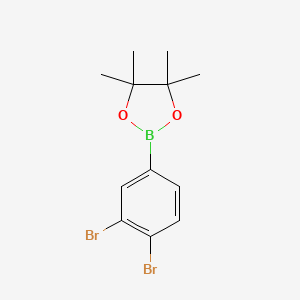 molecular formula C12H15BBr2O2 B1421298 2-(3,4-Dibromophenyl)-4,4,5,5-tetramethyl-1,3,2-dioxaborolane CAS No. 1075719-78-6