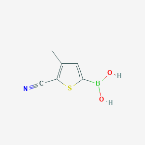 molecular formula C6H6BNO2S B1421299 (5-氰基-4-甲硫代噻吩-2-基)硼酸 CAS No. 1119899-50-1