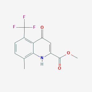 molecular formula C13H10F3NO3 B1421305 Methyl 8-methyl-4-oxo-5-(trifluoromethyl)-1,4-dihydroquinoline-2-carboxylate CAS No. 1187386-20-4