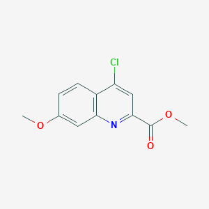 molecular formula C12H10ClNO3 B1421307 4-氯-7-甲氧基喹啉-2-甲酸甲酯 CAS No. 1133115-50-0
