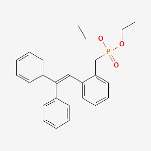 molecular formula C25H27O3P B14213070 Phosphonic acid, [[2-(2,2-diphenylethenyl)phenyl]methyl]-, diethyl ester CAS No. 581068-52-2