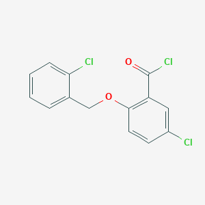 molecular formula C14H9Cl3O2 B1421311 5-Chloro-2-[(2-chlorobenzyl)oxy]benzoyl chloride CAS No. 1160260-08-1