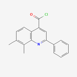 molecular formula C18H14ClNO B1421313 7,8-Dimethyl-2-phenylquinoline-4-carbonyl chloride CAS No. 1160260-75-2