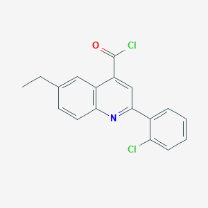 molecular formula C18H13Cl2NO B1421316 2-(2-氯苯基)-6-乙基喹啉-4-甲酰氯 CAS No. 1160260-93-4