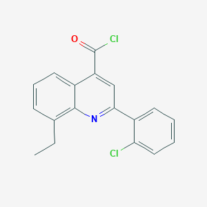 molecular formula C18H13Cl2NO B1421317 2-(2-Chlorophenyl)-8-ethylquinoline-4-carbonyl chloride CAS No. 1160261-20-0