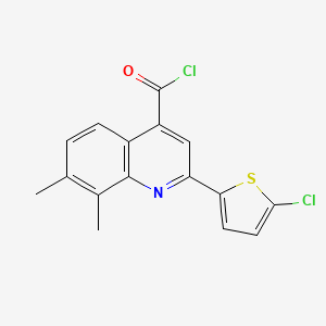 molecular formula C16H11Cl2NOS B1421318 2-(5-Chloro-2-thienyl)-7,8-dimethylquinoline-4-carbonyl chloride CAS No. 1160261-41-5