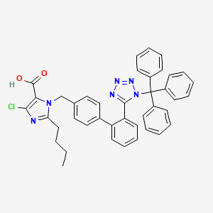 molecular formula C41H35ClN6O2 B1421321 2-Butyl-4-chloro-1-({2'-[1-(triphenylmethyl)-1H-tetrazol-5-yl][1,1'-biphenyl]-4-yl}methyl)-1H-imidazole-5-carboxylic acid CAS No. 947331-10-4
