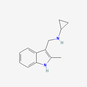 molecular formula C13H16N2 B1421337 N-[(2-methyl-1H-indol-3-yl)methyl]cyclopropanamine hydrochloride CAS No. 920465-12-9