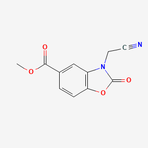 molecular formula C11H8N2O4 B1421346 Methyl 3-(cyanomethyl)-2-oxo-2,3-dihydro-1,3-benzoxazole-5-carboxylate CAS No. 1211502-70-3