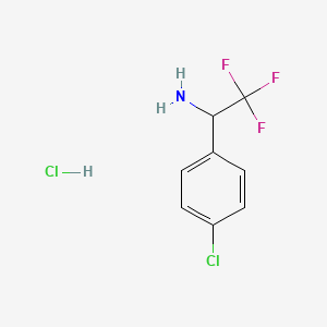 molecular formula C8H8Cl2F3N B1421348 1-(4-氯苯基)-2,2,2-三氟乙胺盐酸盐 CAS No. 65990-86-5