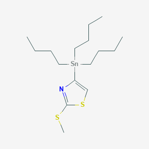 molecular formula C16H31NS2Sn B1421361 2-(Methylthio)-4-(tributylstannyl)thiazole CAS No. 446286-06-2