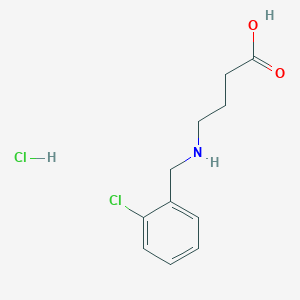molecular formula C11H15Cl2NO2 B1421362 4-{[(2-Chlorophenyl)methyl]amino}butanoic acid hydrochloride CAS No. 1221723-20-1