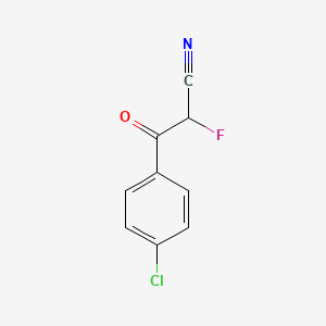 molecular formula C9H5ClFNO B1421365 3-(4-氯苯基)-2-氟-3-氧代丙腈 CAS No. 1263063-13-3