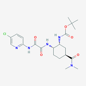 molecular formula C21H30ClN5O5 B1421366 tert-butyl (1R,2S,5S)-2-(2-(5-chloropyridin-2-ylamino)-2-oxoacetamido)-5-(dimethylcarbamoyl)cyclohexylcarbamate CAS No. 480452-36-6