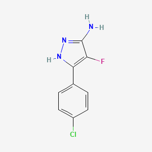 molecular formula C9H7ClFN3 B1421367 3-(4-chlorophenyl)-4-fluoro-1H-pyrazol-5-amine CAS No. 1246384-94-0