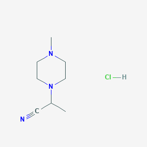 molecular formula C8H16ClN3 B1421372 2-(4-甲基哌嗪-1-基)丙腈盐酸盐 CAS No. 1221725-29-6
