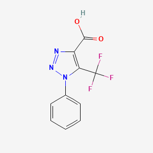 molecular formula C10H6F3N3O2 B1421373 1-phenyl-5-(trifluoromethyl)-1H-1,2,3-triazole-4-carboxylic acid CAS No. 1221724-12-4