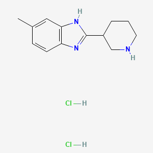 molecular formula C13H19Cl2N3 B1421375 二盐酸5-甲基-2-(哌啶-3-基)-1H-1,3-苯并二唑 CAS No. 1235440-11-5