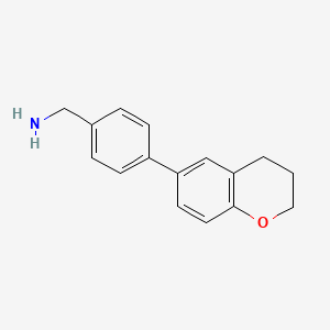 molecular formula C16H17NO B1421377 [4-(3,4-dihydro-2H-1-benzopyran-6-yl)phenyl]methanamine CAS No. 1179250-78-2