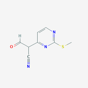 molecular formula C8H7N3OS B1421380 2-(2-(Methylthio)pyrimidin-4-yl)-3-oxopropanenitrile CAS No. 1111637-81-0