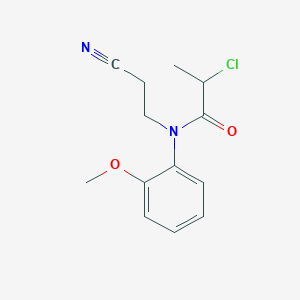 molecular formula C13H15ClN2O2 B1421387 2-chloro-N-(2-cyanoethyl)-N-(2-methoxyphenyl)propanamide CAS No. 1221723-26-7