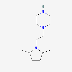 molecular formula C12H25N3 B1421394 1-[2-(2,5-Dimethylpyrrolidin-1-yl)ethyl]piperazine CAS No. 1235439-57-2