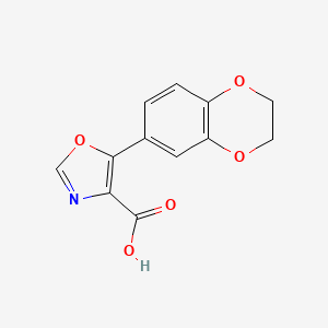 molecular formula C12H9NO5 B1421400 5-(2,3-Dihydro-1,4-benzodioxin-6-yl)-1,3-oxazole-4-carboxylic acid CAS No. 1240165-83-6