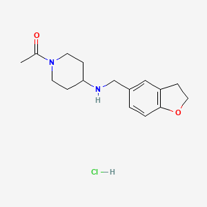 molecular formula C16H23ClN2O2 B1421403 1-{4-[(2,3-Dihydro-1-benzofuran-5-ylmethyl)amino]piperidin-1-yl}ethan-1-one hydrochloride CAS No. 1221722-13-9