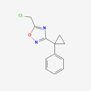 molecular formula C12H11ClN2O B1421413 5-Chloromethyl-3-(1-phenyl-cyclopropyl)-[1,2,4]oxadiazole CAS No. 1021436-43-0