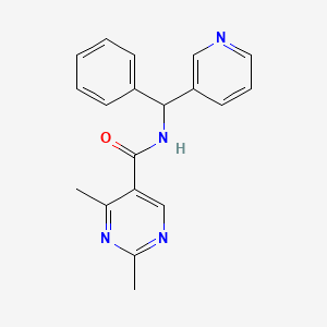 molecular formula C19H18N4O B1421414 2,4-Dimethyl-N-(phenyl(pyridin-3-yl)methyl)pyrimidine-5-carboxamide CAS No. 1380749-50-7